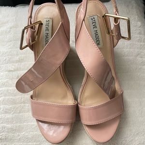 STEVE MADDEN SANTORINI SANDAL DARK BLUSH PATENT